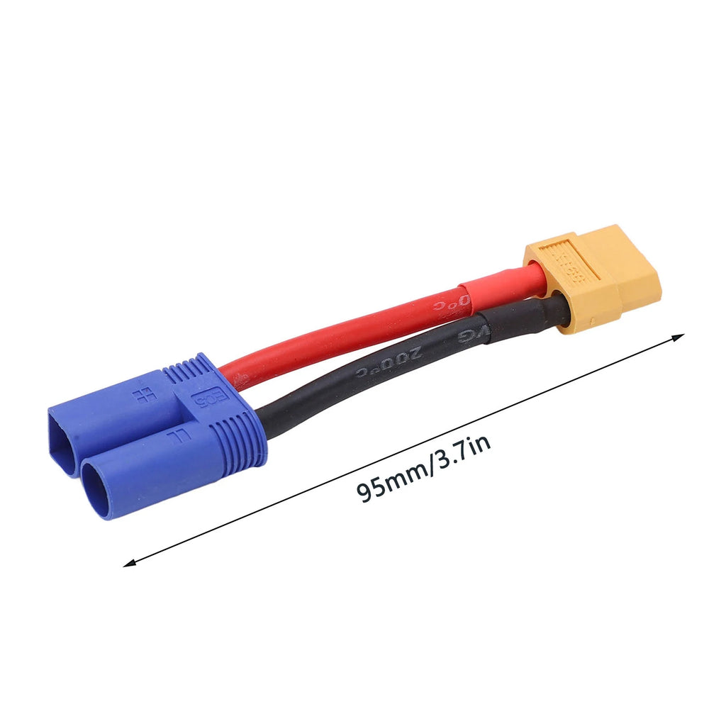 RC Connector Bendable Soft Silicone Cable XT60 Female to EC5 Male Connector Cable for RC Car Aircraft Ship Model