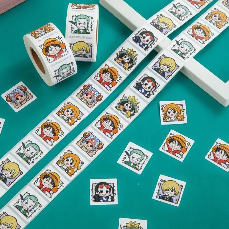 New One Piece Luffy Nami Roll Sticker DIY Decoration High Color Value Animation Cartoon Hand Account Sealing Sticker Small Gift