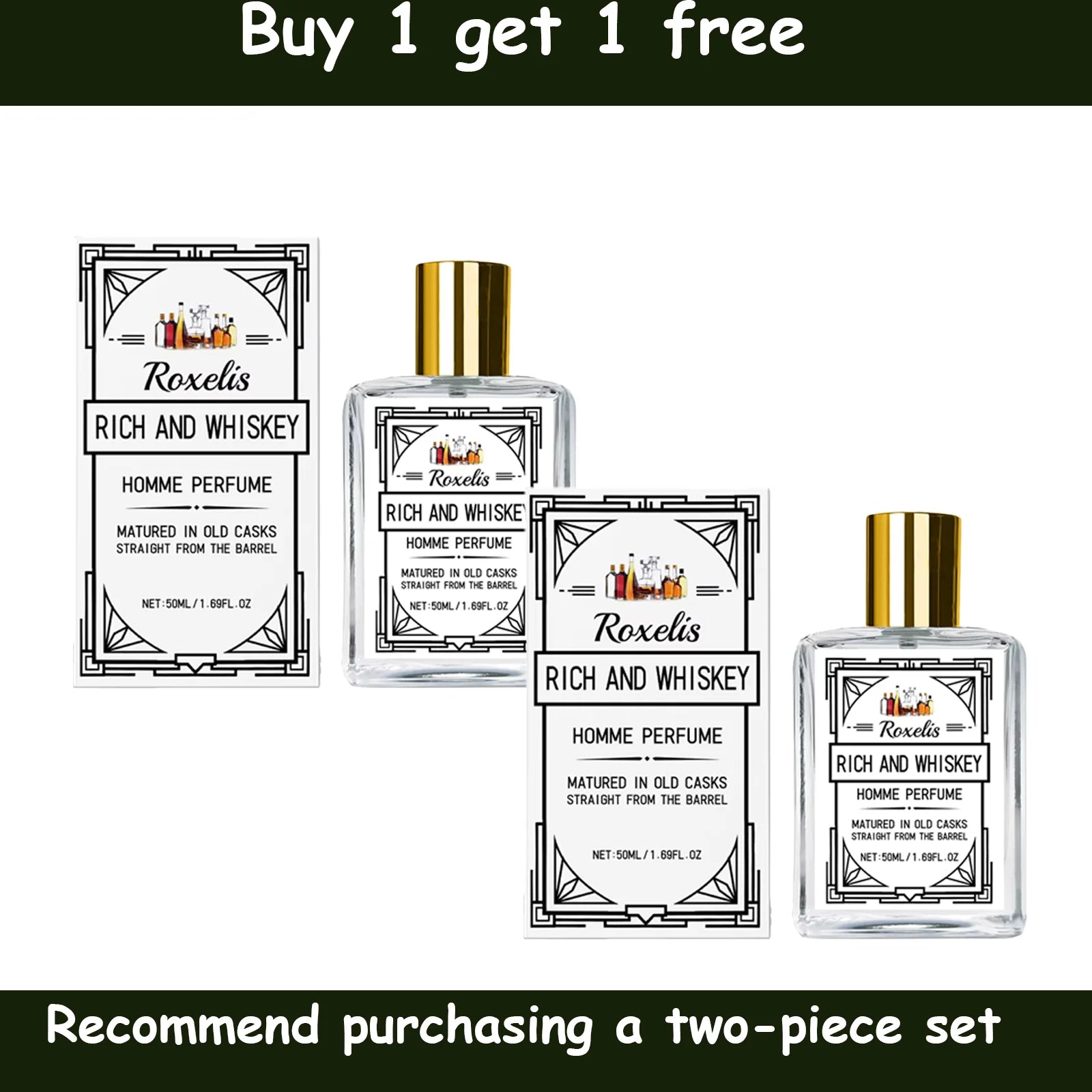 Roxelis 50ml Charm Whisky Men's perfume Gulong Fragrance Fragrance Elegant Fresh Charm Fragrance for Men perfume