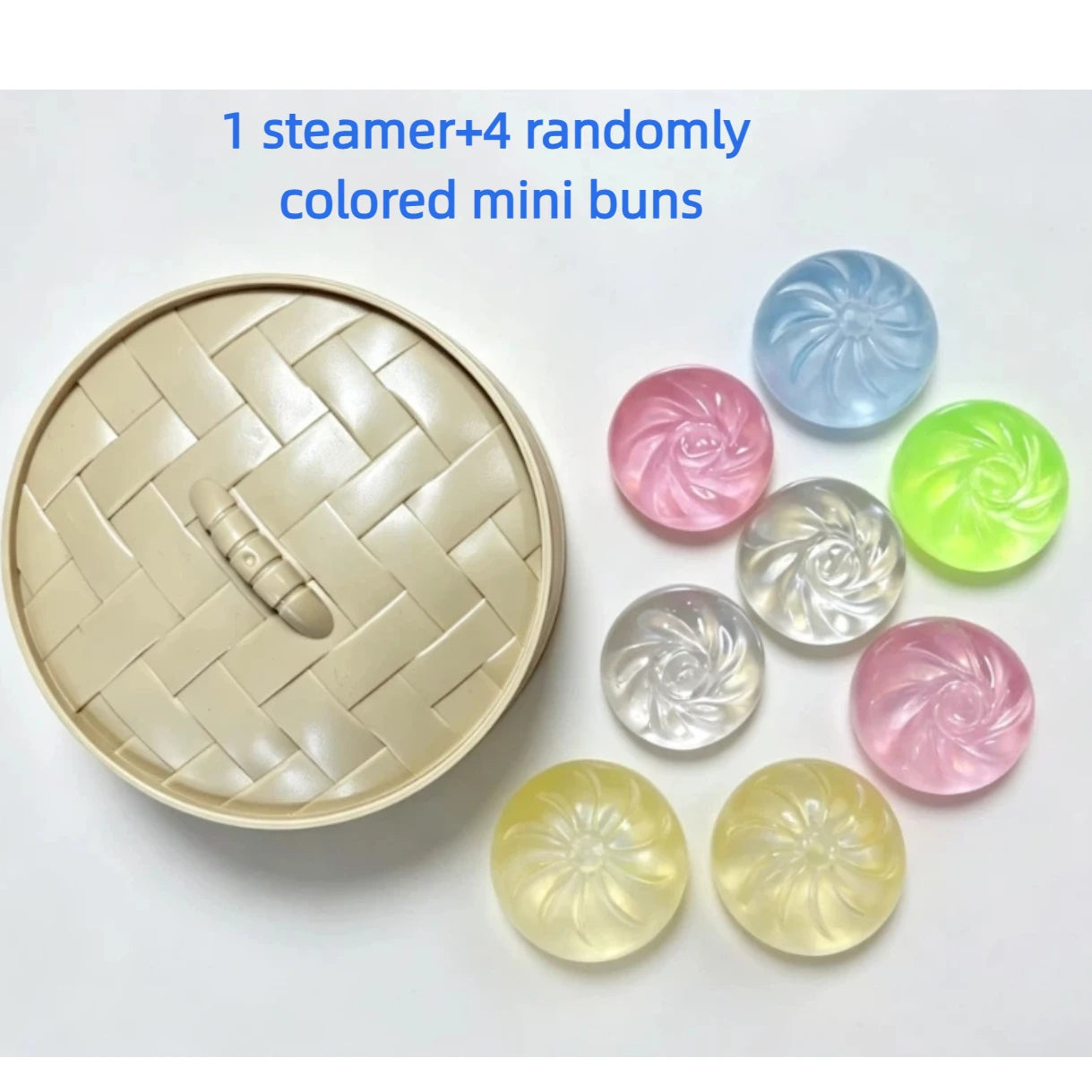 Mini Glitter Dumpling Squishes Stress Relief Toy With Dumplings Steamer Fidget Sensory Squeeze Ball Simulation Food Squishy Bun