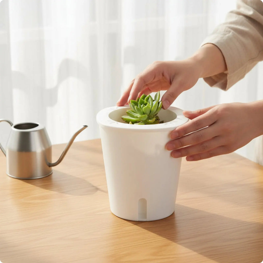 Self Watering Planter Large Size Self Watering Pot Water Reservoir Planter Hydroponic Garden Container Lightweight for Outdoor