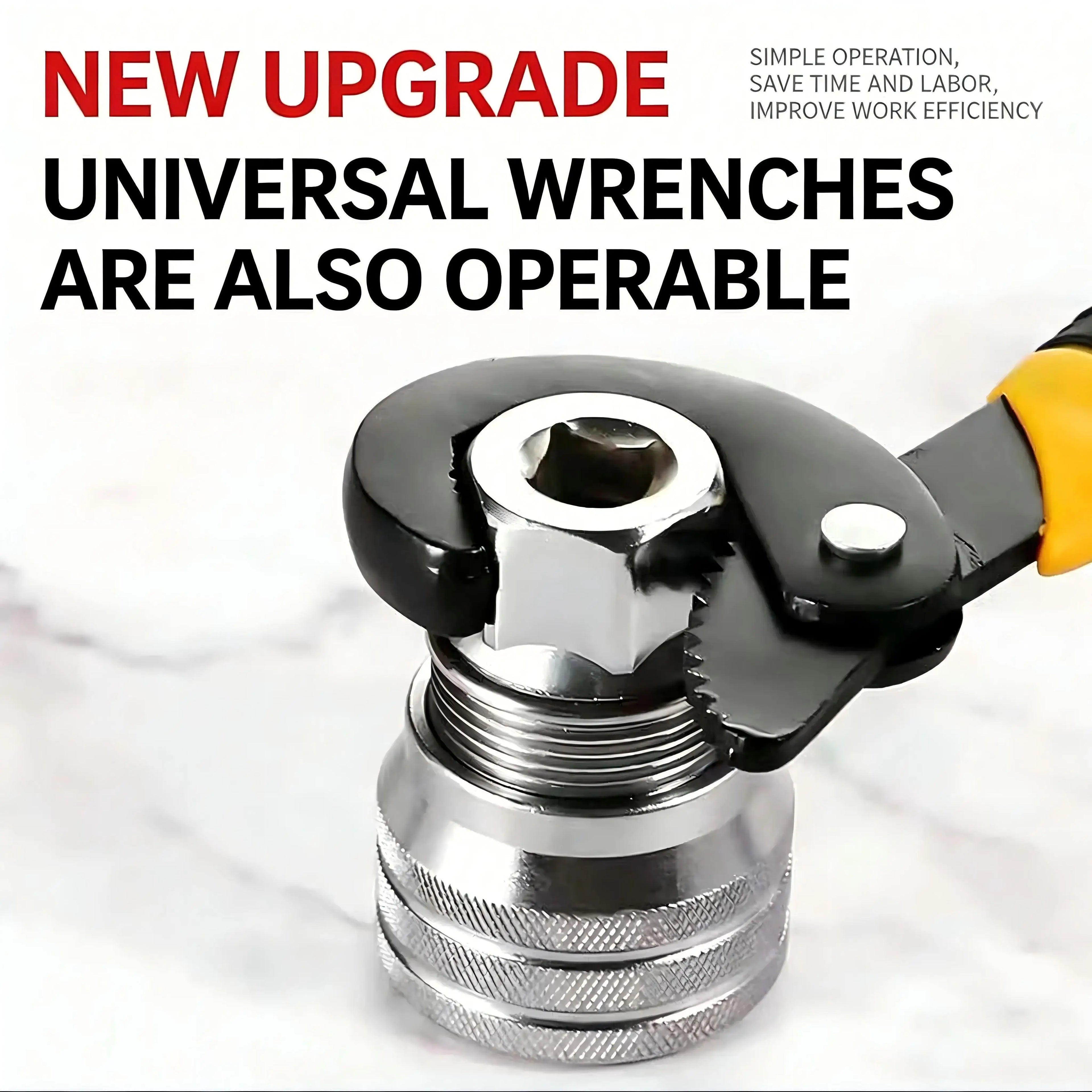 Multi-Function Universal Socket Wrench Adjustable Hand Tool for 3/8 Inch Drive Ratchet Torque Wrench Power Drill Adapter Universal Maintenance Repair Hardware Tool Practical DIY Gadget Men Fathers Day Gift