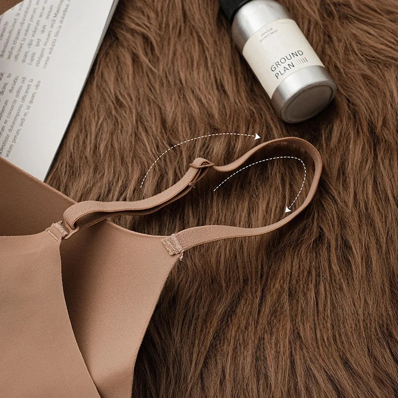KUCLUT  Seamless Half Cup Bra Smooth Surface Top Support Thin And Comfortable Without Steel Ring Bra One Piece Seamless Half C