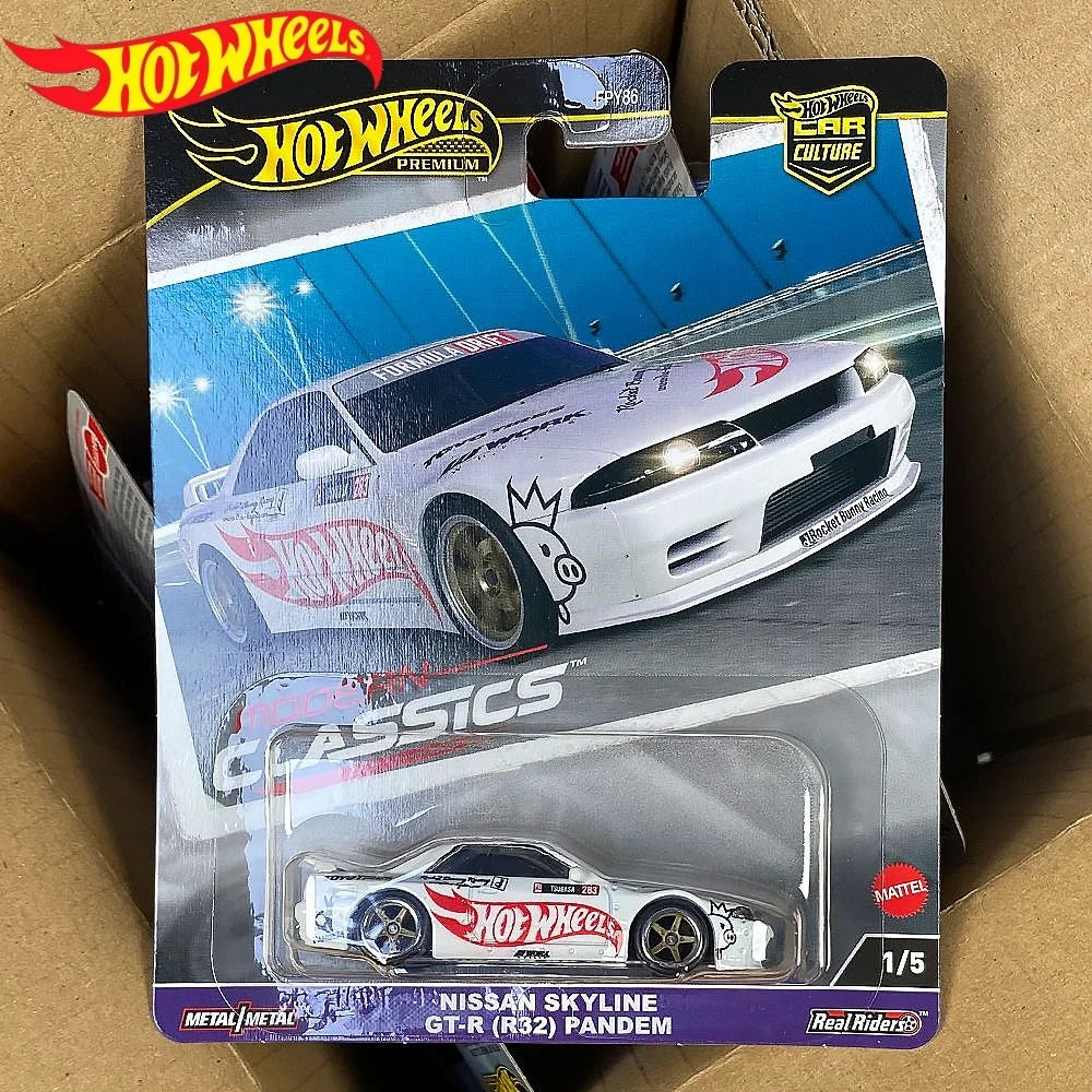 Hot Wheels Premium Diecast Car Model Nissan Skyline Gt R R32 Pandem Modern Classics Car Culture Real Riders Metal Collectible