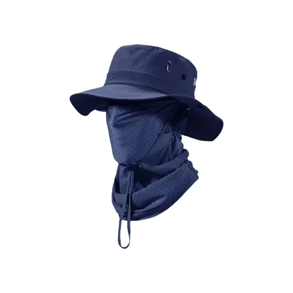 Unisex Design Quick Dry Men Sun Hat Breathable Foldable Full Face Mask Soft Material with Mask Fisherman Hat Hiking