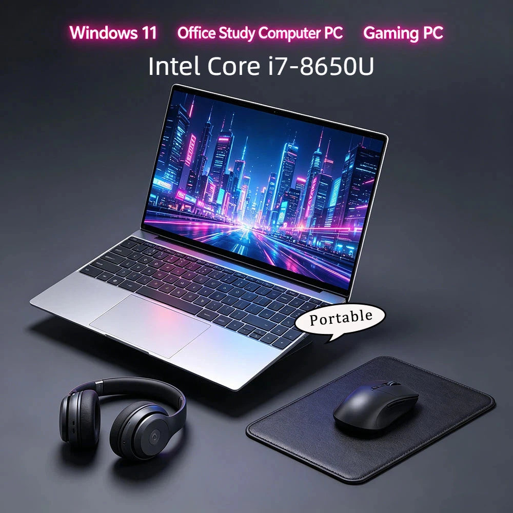 2026 Powerful 15.6" Ultra Slim Notebook Intel Core i7-8650U 32GB RAM 2TB M.2 SSD Windows 11 Pro Daily Office Study Laptop