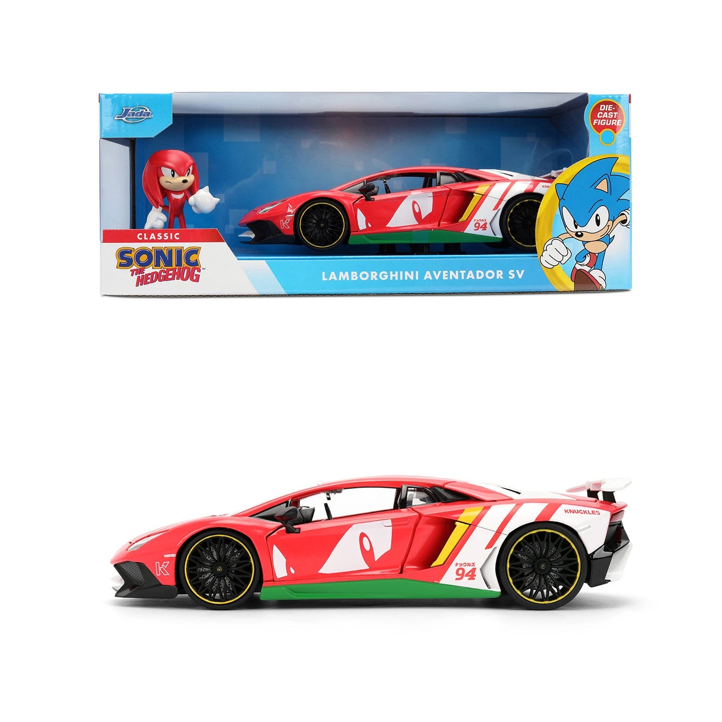 JADA 1:24 Diecast Model Sonic the Hedgehog Lamborghini Aventador SV JD36264