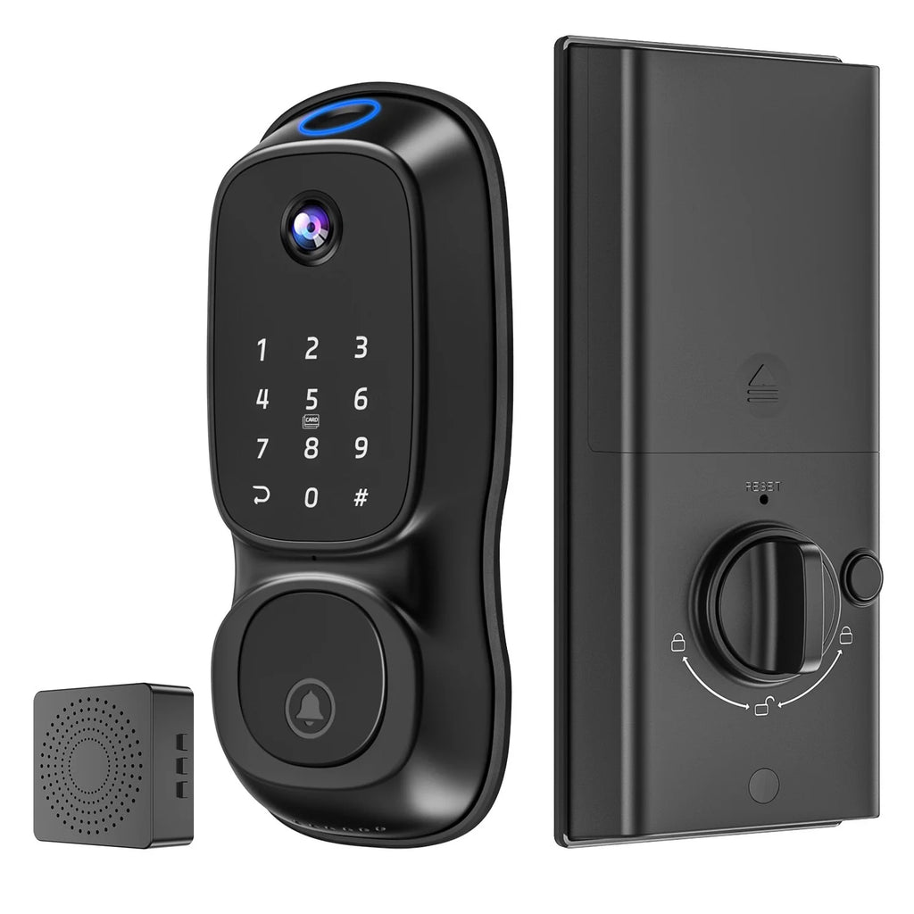 Tuya Wifi Smart Door Lock ‎Camera & Doorbell Multi-Function Fingerprint Lock 5-in-1 Digital Electronic App Control Smart Lock
