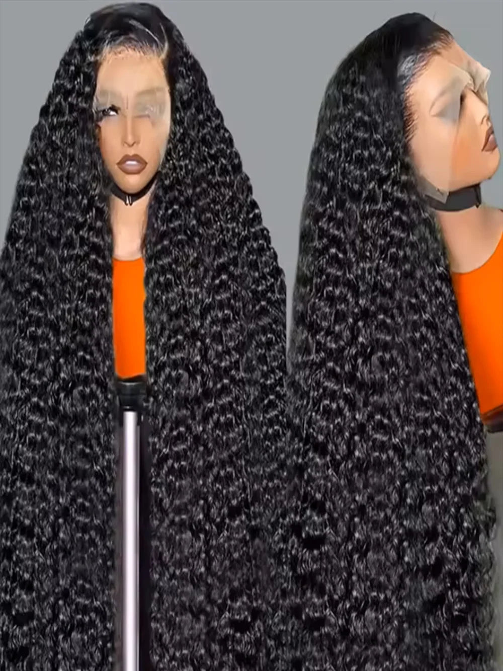 220% Density Natural Deep Wave Wig Long Inch 13x6 HD Transparent Lace Frontal Wig Brazilian Pre Plucked Remy Human Hair For Womenman Hair For Women