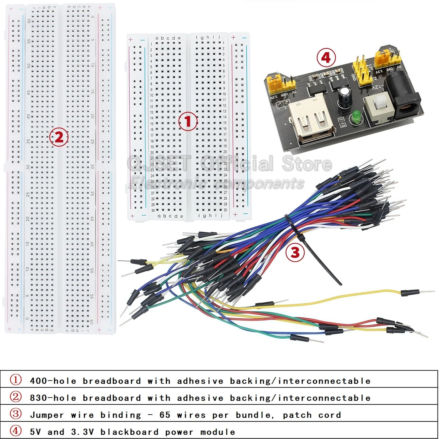 400 830-hole Breadboard MB-102 PCB Circuit Board Experiment Board Soldering Experiment Kit DIY Suitable for Arduino Power Module