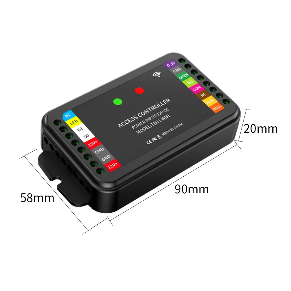 TTLock 2.4G WiFi Access Control Controller Supports APP Remote Unlock RFID Card Password Wiegand Input Double Door Interlock