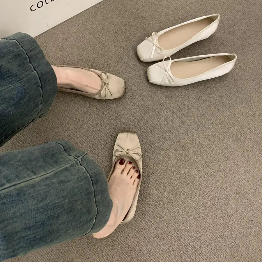 2026 New French Style Hidden Wedge Ballet Flats Soft Comfortable All Match Elegant Daily Dress Shoes for Women