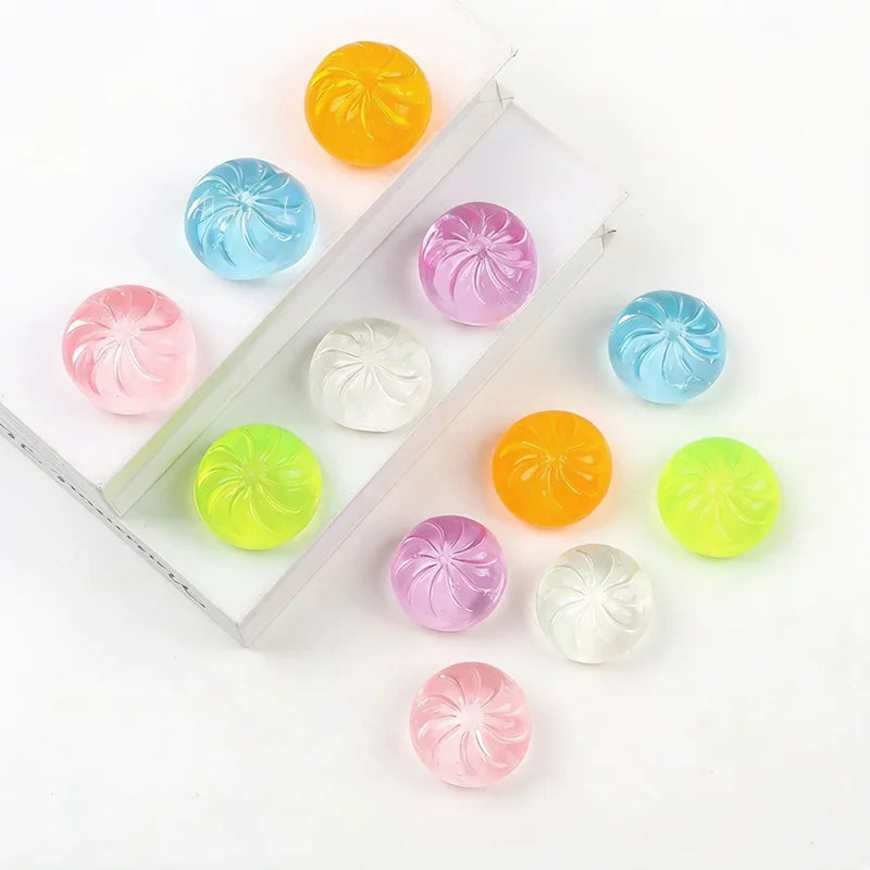 5Pcs Mini Dumplings with Steamer Bun Squeezable Toys Set Soft Stress Relief Crystal Squishy Fidget Sensory Toy Party Favors Gift