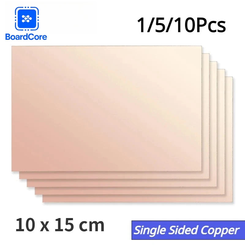 1/5/10Pcs FR4 10x15cm PCB Single Side Copper Clad Plate Laminate Circuit Fiber Material Universal Board for Etching DIY Pcbs Kit