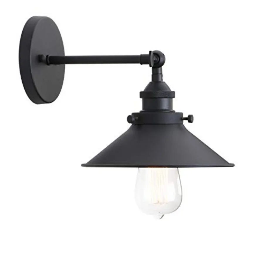 Vintage Industrial Metal Wall Sconce Lighting 180 Degree Adjustable Wall Lamp Matte