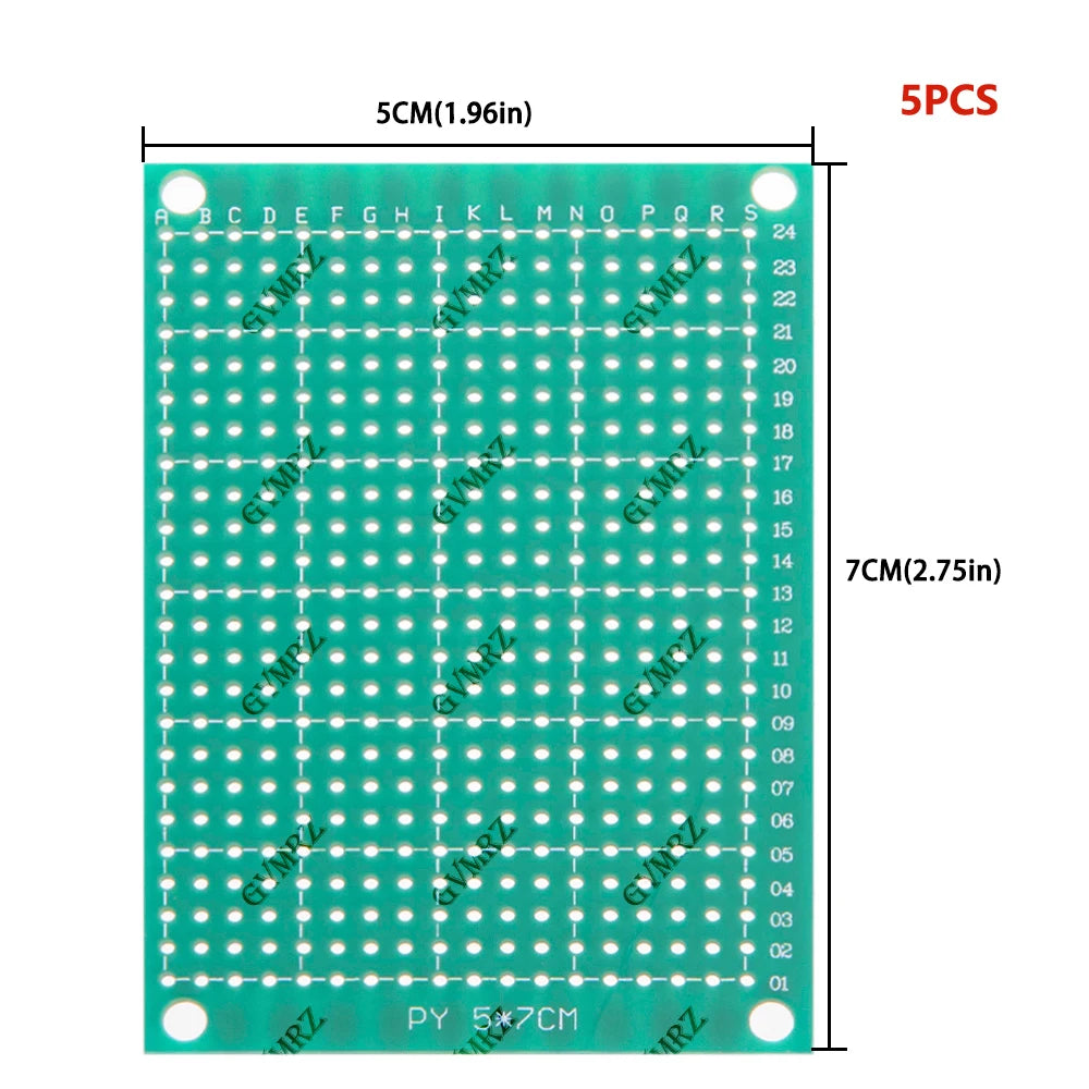 Single Sided Green PCB Prototype Board Universal Through Hole Perfboard for DIY Electronic Projects
