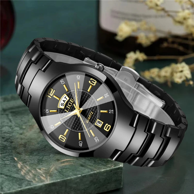 LIGE Fashion Elegant Women's Wristwatch Luxury Ceramics Strap Auto Date Week Waterproof Small Dial Quartz Watches for Woman Gift