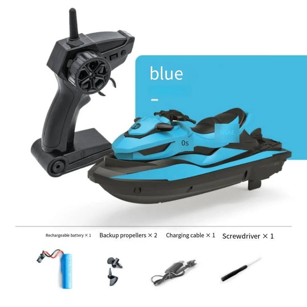 Waterproof 2.4G Remote Controlled Electric Speedboat Toy High Speed RC Racing Motorboat Rechargeable RC Boat Birthday Gift
