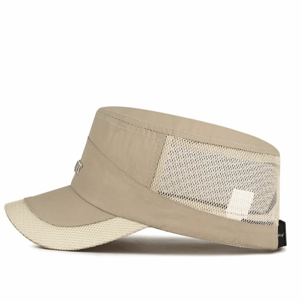 Cool Adjustable Flat Top Cap Breathable Casual Wear Mesh Sun Hat Sun Protection Polyester Quick Drying Cap Summer Outdoor