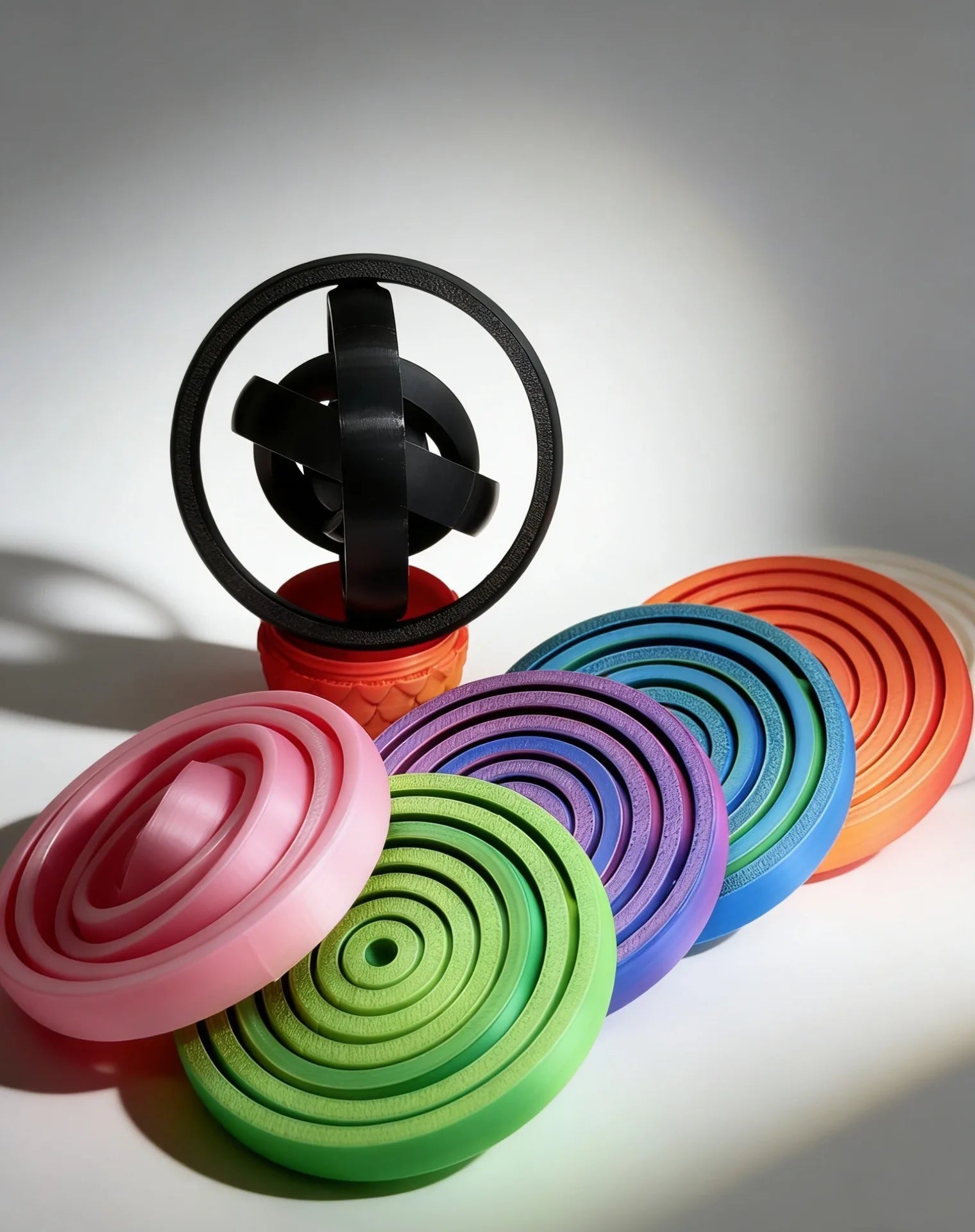 3D Printed Novelty Spinning Finger Ring, Adult Fidget Toy, Mini Creative Finger Spinner, Featuring Rotational Gyroscope Design