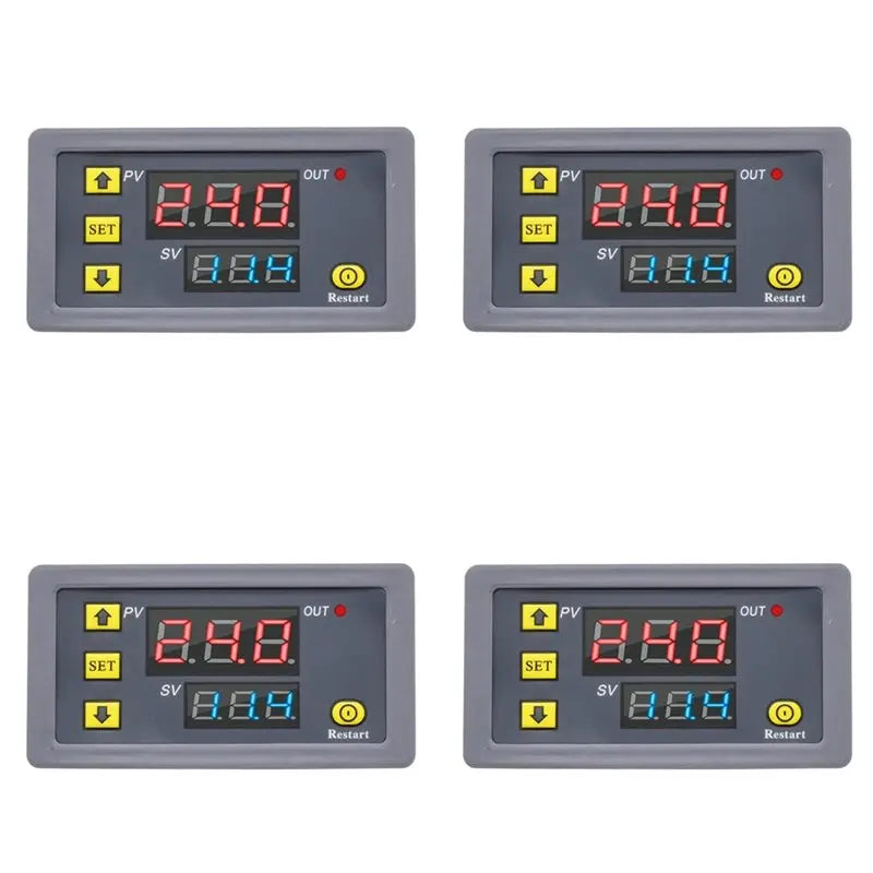 AA08-4X Digital Time Delay Relay LED Display Cycle Timer Control Switch Adjustable Timing Relay Time Delay Switch DC12V