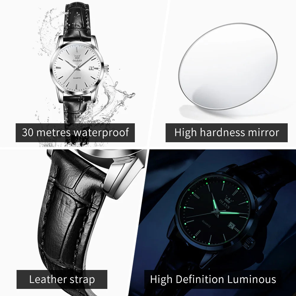 OLEVS 6898 Women Watch Original Quartz Watches Waterproof Luminous Date Watch Bracelet Set Ladies' Gift 2026 New Color Reloj
