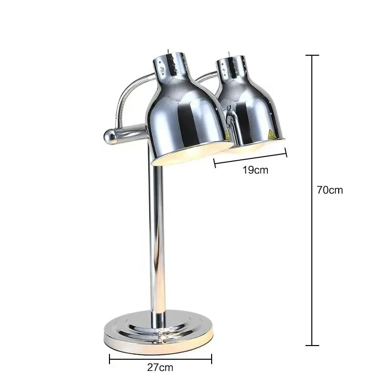250W Infrared Lamp Food Heating Stainless Steel Antique Copper Silver Table Lamp Buffet Carving Hotels Caterers Restaurants