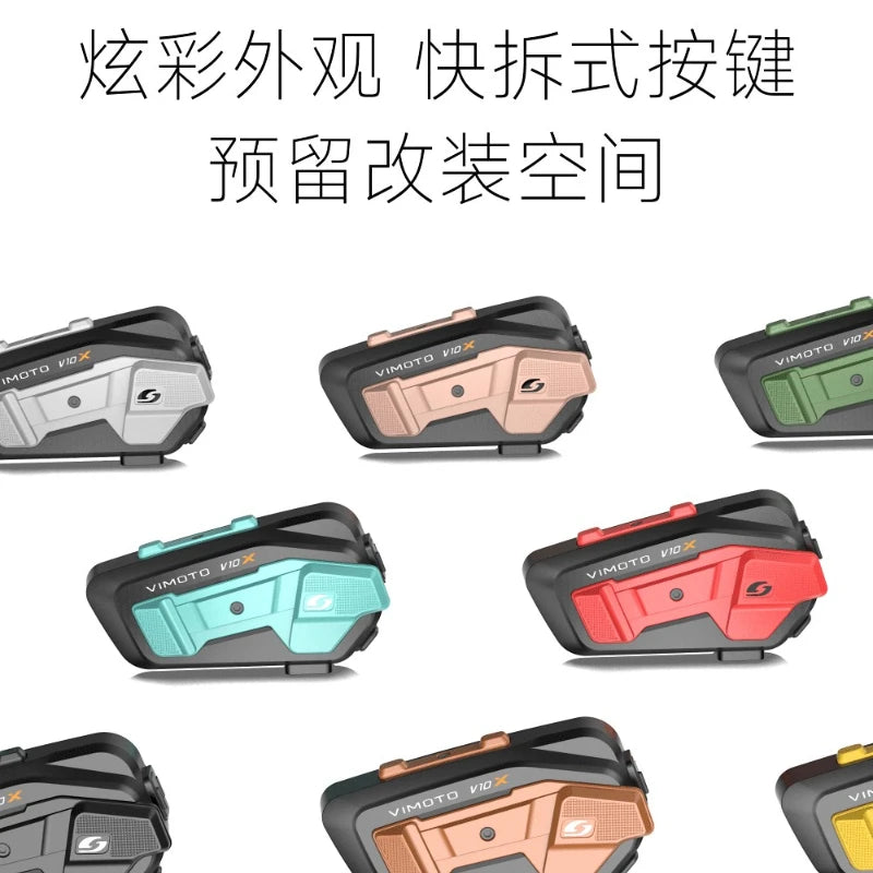 VIMAITONG V10X Helmet Bluetooth Earphones Motorcycle Riding Dedicated Multi-Person Intercom Full Helmet Built-in Headphones