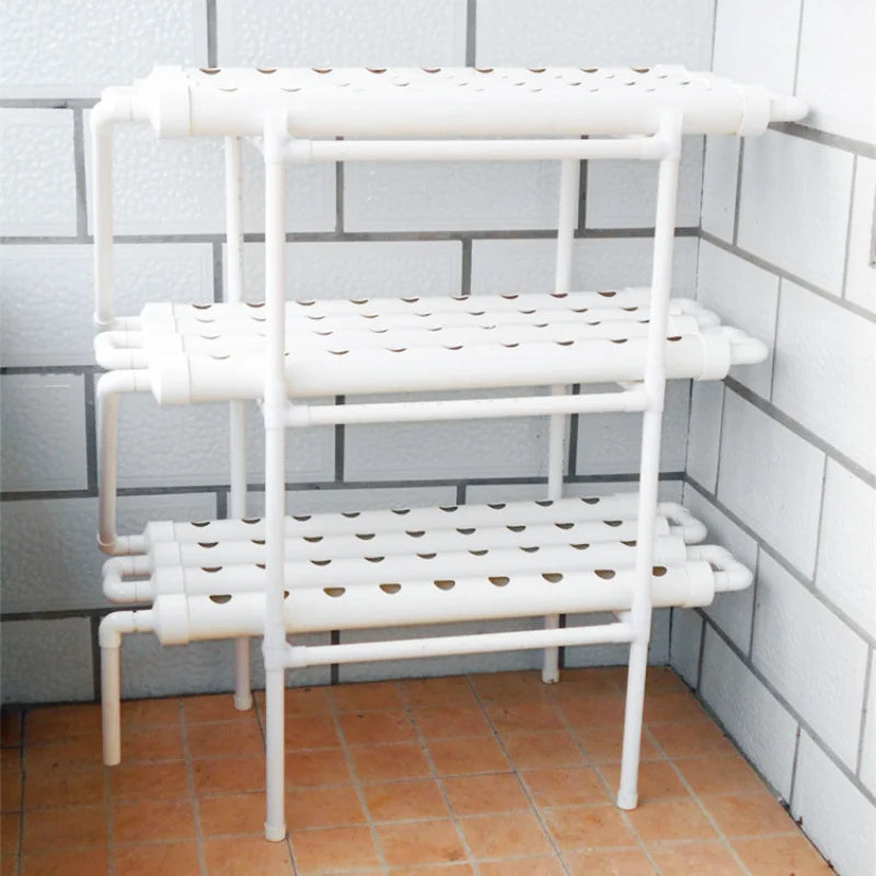 3 Tier PVC Pipe Hydroponics Growing System Home Balcony Vegetable Herb Soilless Hydroponic Planter Garden DIY Planting Equipment