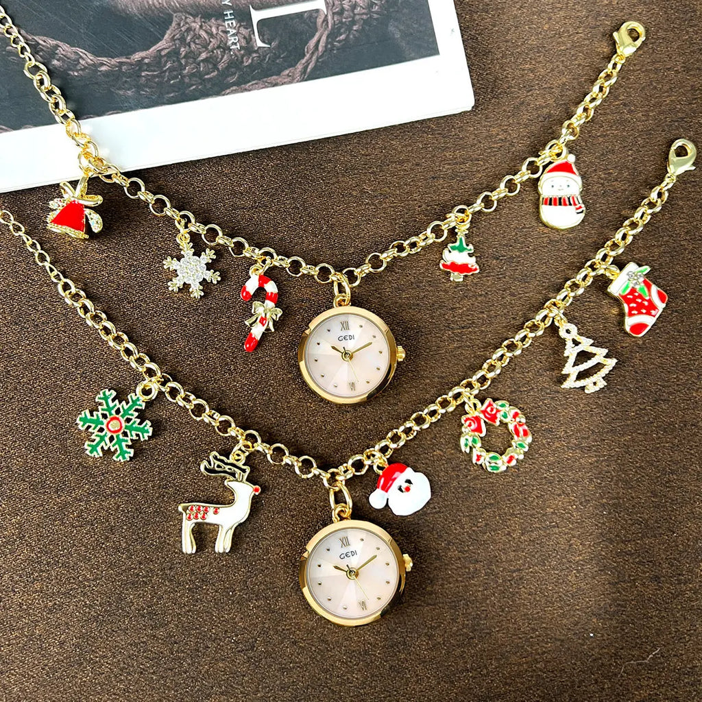 Ladies Watch Christmas Multi-element Pendant Design Quartz Watch Exquisite Niche Bracelet Ladies Holiday Gift