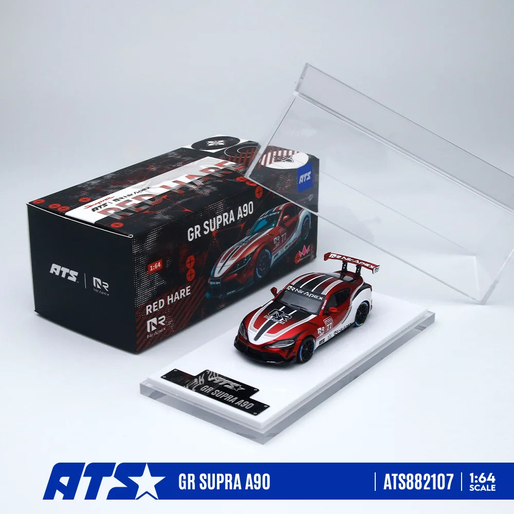 *Pre-order*ATS 1:64 GR SUPRA A90 - Nir Red Hare Simulation Alloy Car Model For Collection Display Gift