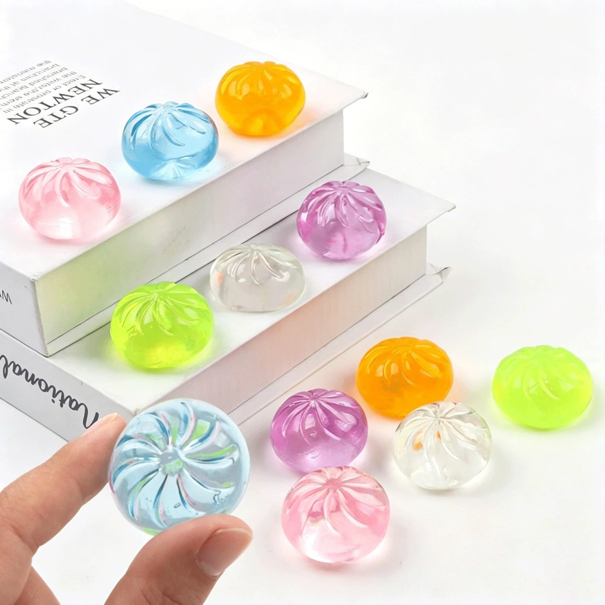 Mini Glitter Dumpling Squishes Stress Relief Toy With Dumplings Steamer Fidget Sensory Squeeze Ball Simulation Food Squishy Bun