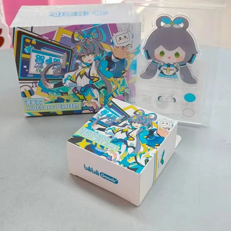 bilibili Official Luo Tianyi Earphones Blind Box Figure Pull Out Charging Base Earbuds Cute Anime Character Gift For Fans
