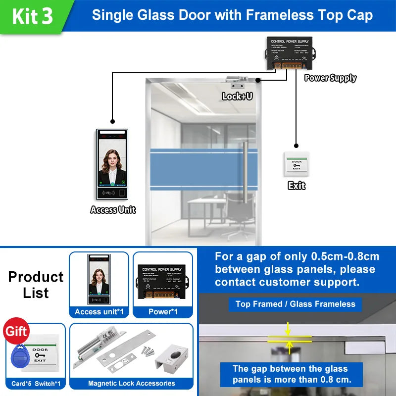 8" Multi-Biometric Access Control & Attendance Terminal - Face Fingerprint Palm Vein, WiFi 4G TCP/IP