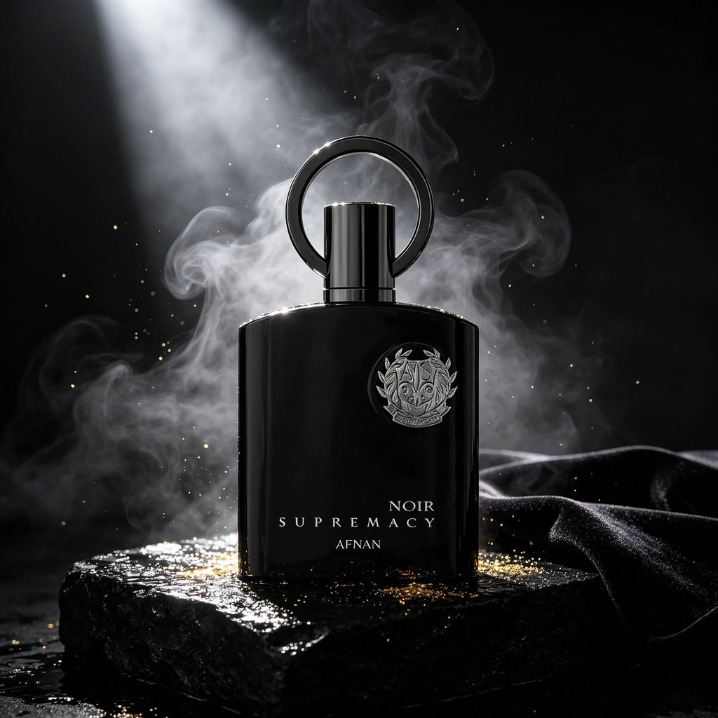 Afnan Supremacy Noir Eau de Parfum Spray for Men – Warm Woody Vanilla & Spicy Amber Scent, Khair Wood & Whipped Vanilla, Long-Lasting Luxury Fragrance, Perfect Gift, 3.4 fl oz / 100 ml