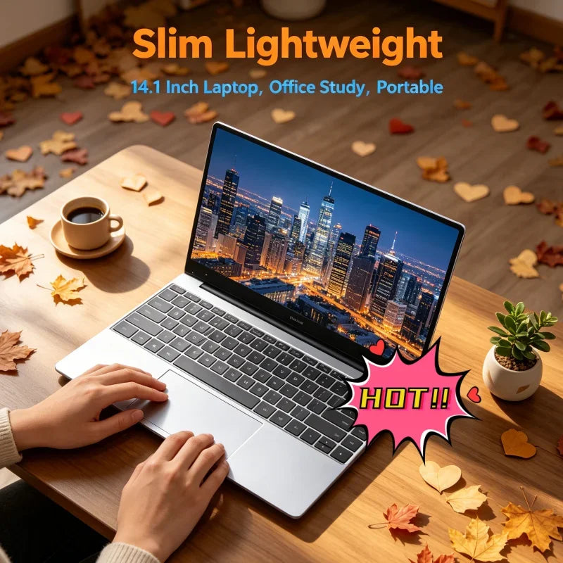 Lightweight 14.1 Laptop Intel 6500Y 5000mAh Long Battery 32GB RAM 2TB High Capacity SSD Windows 11 Backlit Keyboard