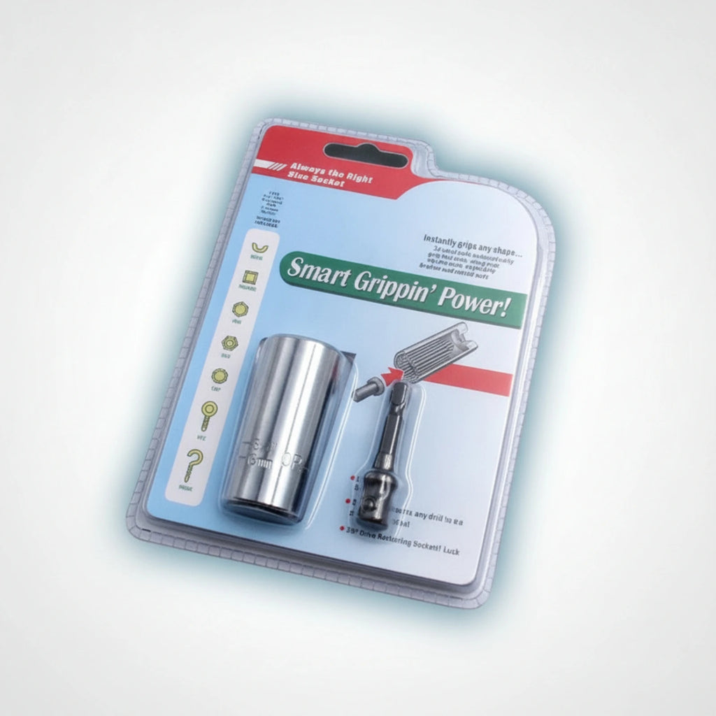 2 Pieces Socket Adapter with Extension Rod Chrome-Finished Socket Adapter Tool Accessory Hex-Shank Multi-Point for Mechanics