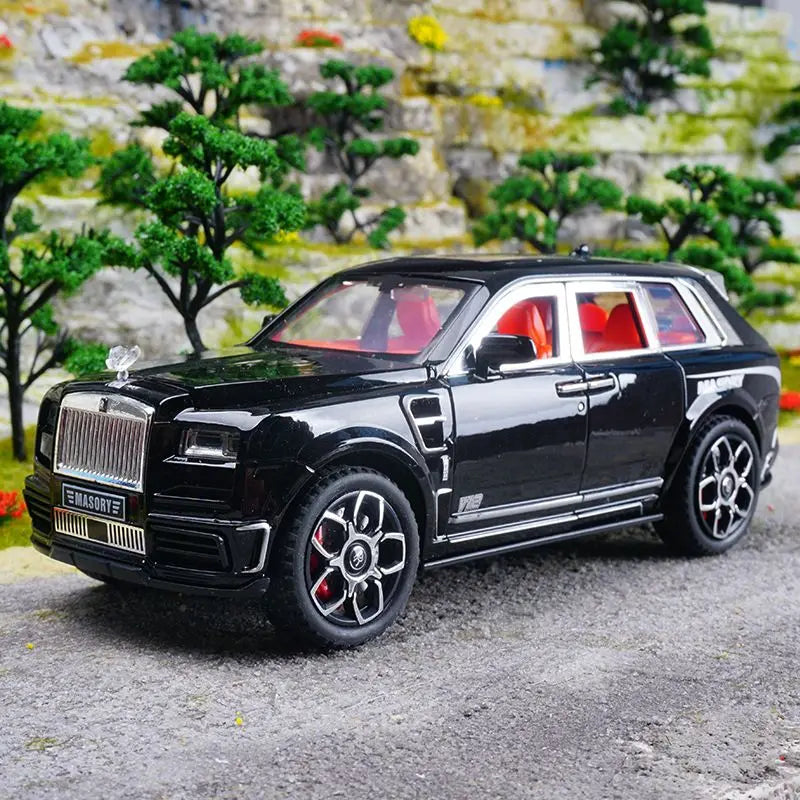 1:24 Rolls Royce Cullinan Mansory Alloy SUV Six Open Parts Four Wheel Shock Steering Light Sound Desktop Display Gift