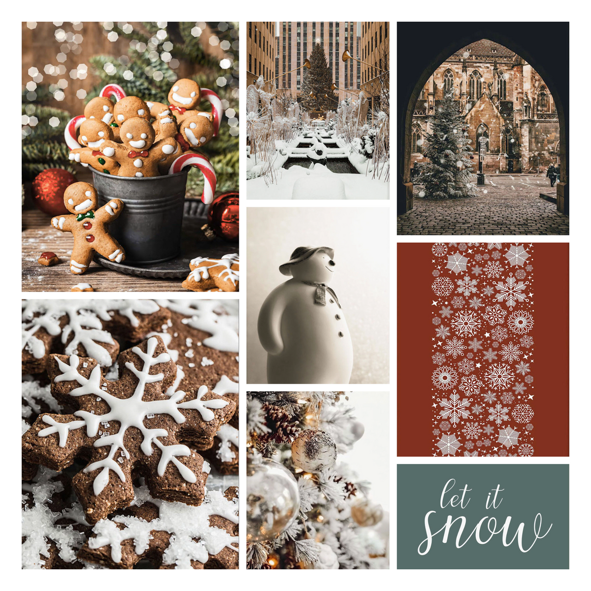 Poster New York Weihnachtsbaum Zimtplätzchen Kathedrale | Bilder Wohnzimmer | Wandbilder Schlafzimmer | Deko Print ohne Rahmen | Bilder-0