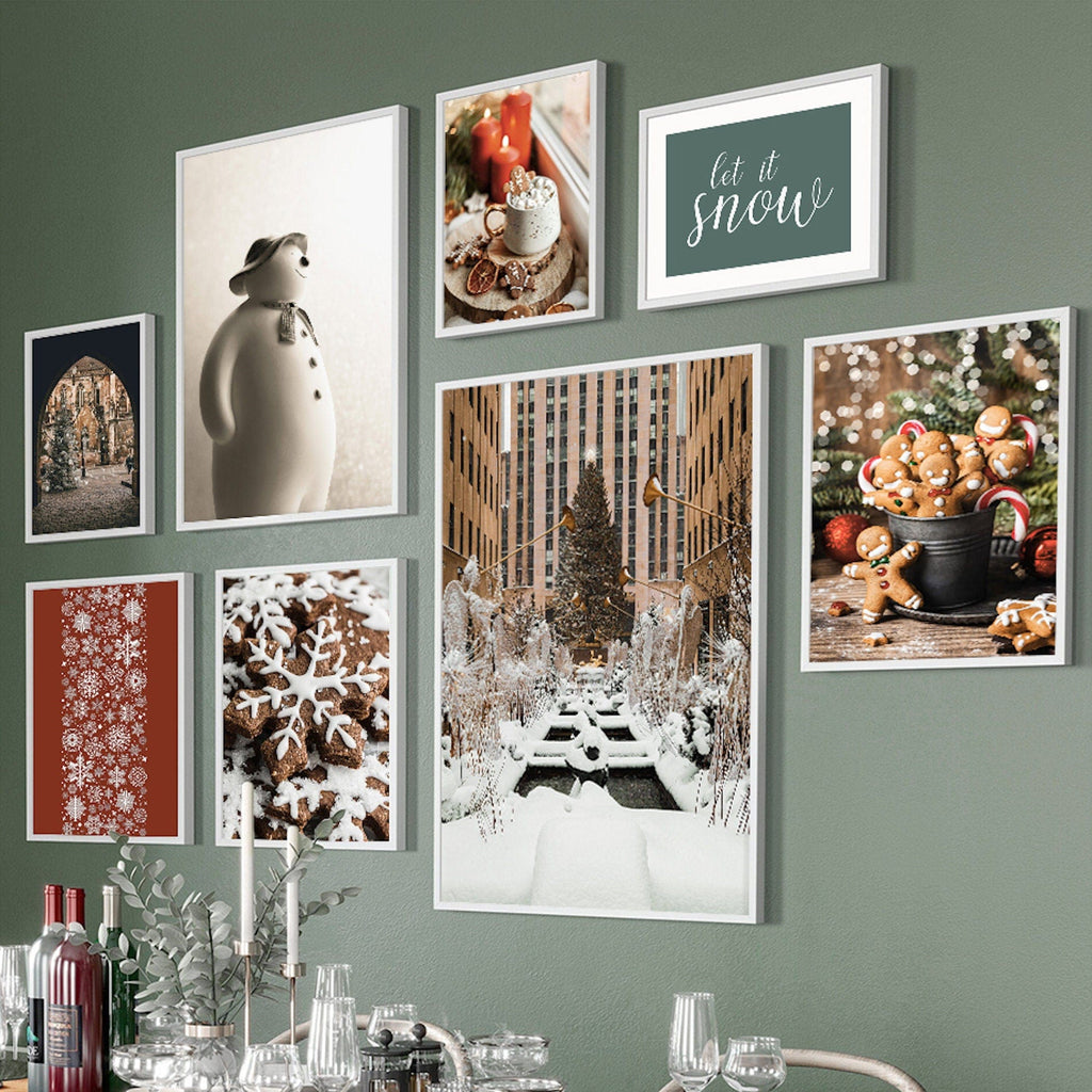 Poster New York Weihnachtsbaum Zimtplätzchen Kathedrale | Bilder Wohnzimmer | Wandbilder Schlafzimmer | Deko Print ohne Rahmen | Bilder-1